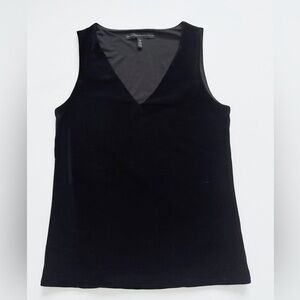 NWOT Whit House Black Market Black Velour Sleeveless Top